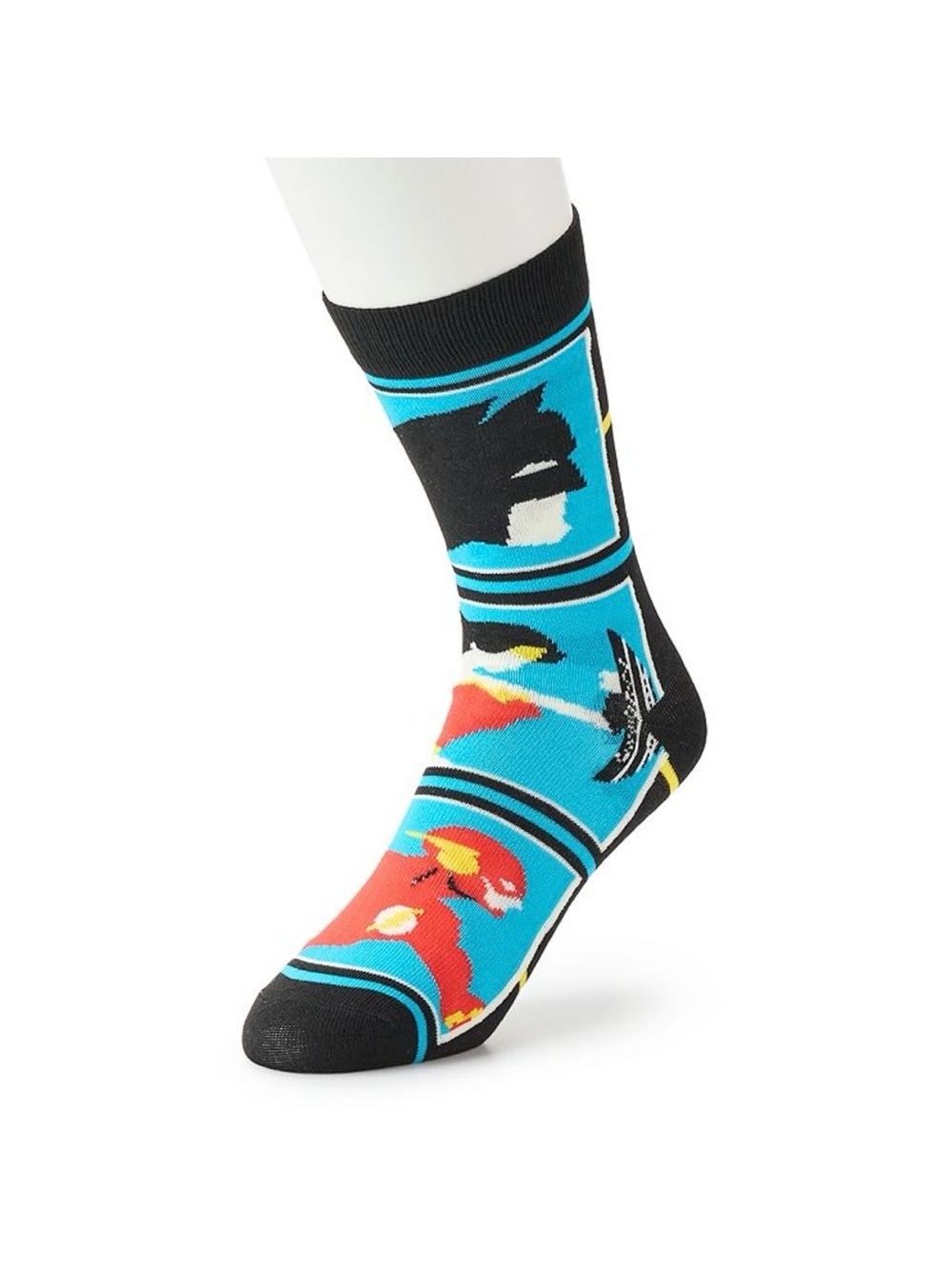 Men's Black & Blue Superhero Crew Socks Bioworld